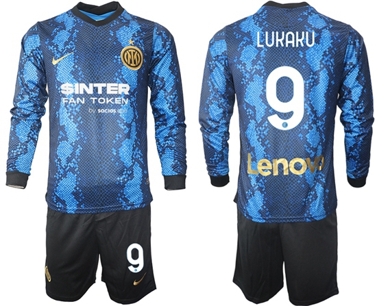 Men Inter Milan Long Sleeve Soccer Jerseys 513