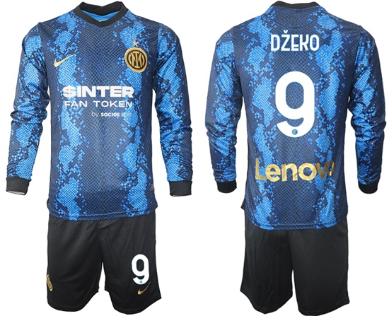 Men Inter Milan Long Sleeve Soccer Jerseys 514