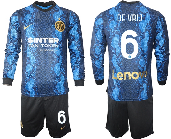 Men Inter Milan Long Sleeve Soccer Jerseys 517