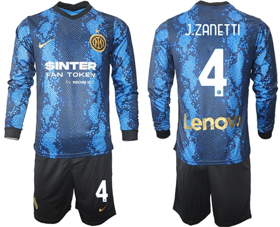 Men Inter Milan Long Sleeve Soccer Jerseys 518