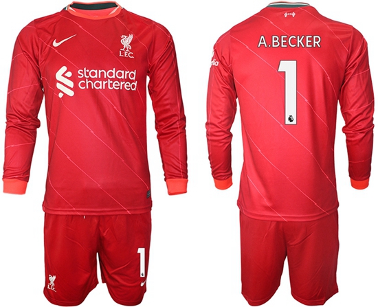 Men Liverpool Long Sleeve Soccer Jerseys 548