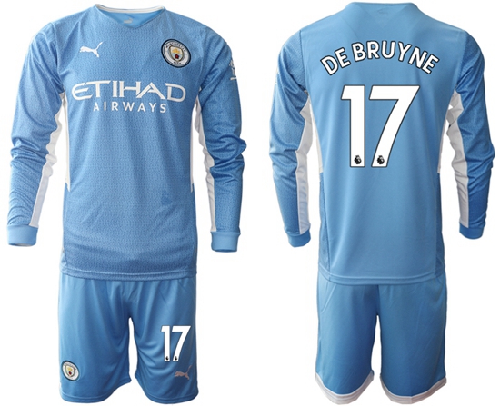 Men Manchester City Long Sleeve Soccer Jerseys 507