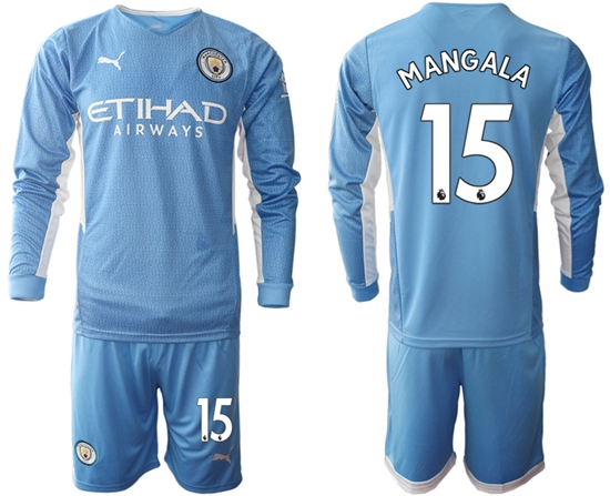 Men Manchester City Long Sleeve Soccer Jerseys 508