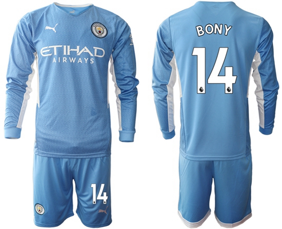Men Manchester City Long Sleeve Soccer Jerseys 509