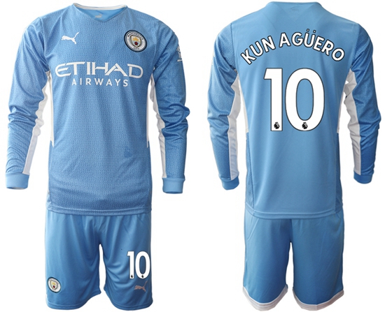 Men Manchester City Long Sleeve Soccer Jerseys 510