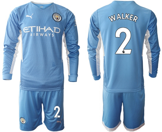 Men Manchester City Long Sleeve Soccer Jerseys 518
