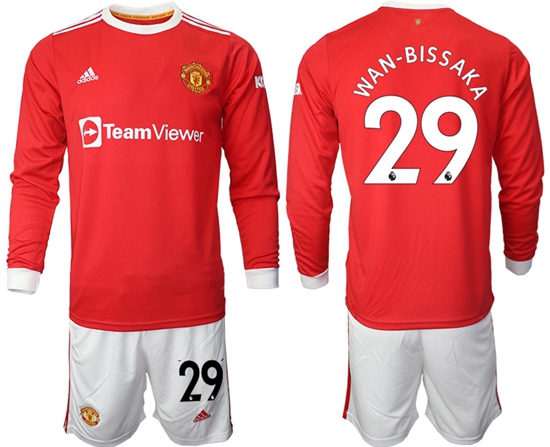 Men Manchester United Long Sleeve Soccer Jerseys 510