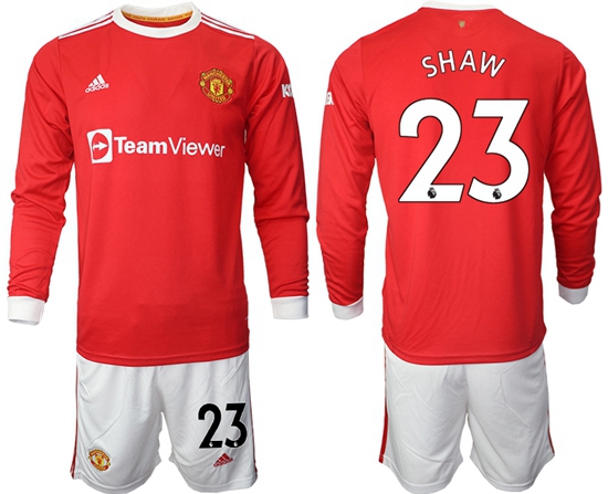 Men Manchester United Long Sleeve Soccer Jerseys 512