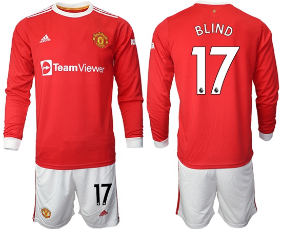 Men Manchester United Long Sleeve Soccer Jerseys 515