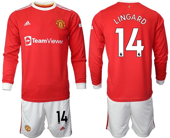Men Manchester United Long Sleeve Soccer Jerseys 516