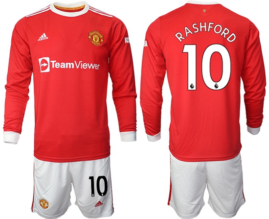 Men Manchester United Long Sleeve Soccer Jerseys 518