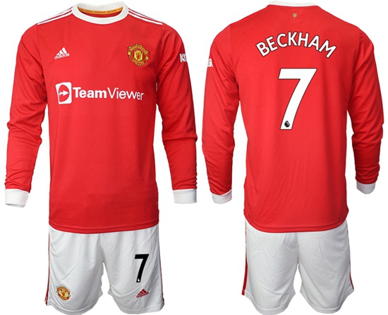 Men Manchester United Long Sleeve Soccer Jerseys 520