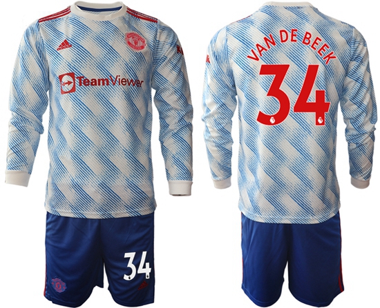Men Manchester United Long Sleeve Soccer Jerseys 526