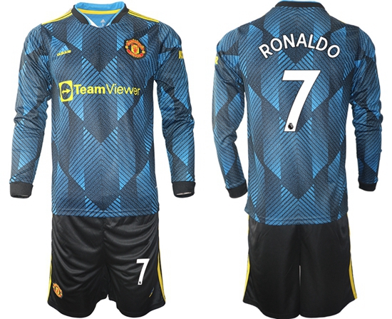 Men Manchester United Long Sleeve Soccer Jerseys 555