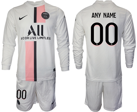 Men Paris Saint Germain Long Sleeve Soccer Jerseys 518 Customized
