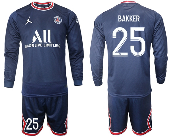 Men Paris Saint Germain Long Sleeve Soccer Jerseys 545