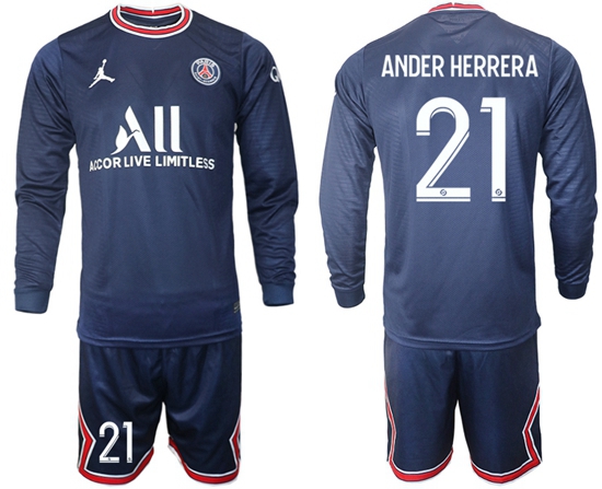 Men Paris Saint Germain Long Sleeve Soccer Jerseys 549
