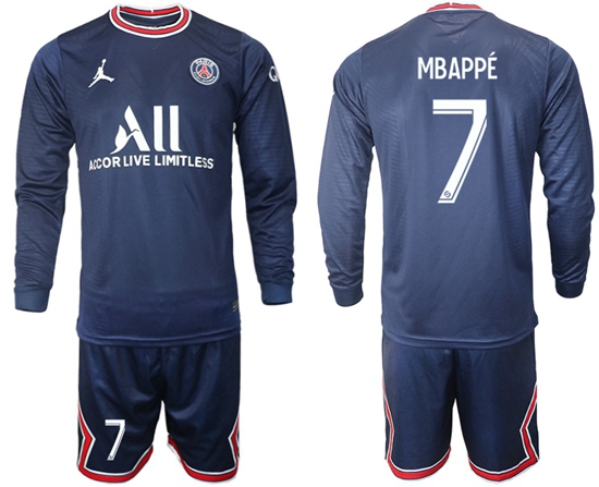 Men Paris Saint Germain Long Sleeve Soccer Jerseys 558