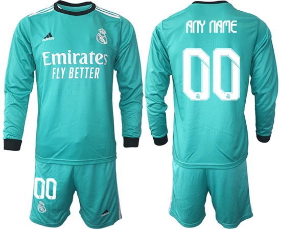 Men Real Madrid Long Sleeve Soccer Jerseys 500 Customized