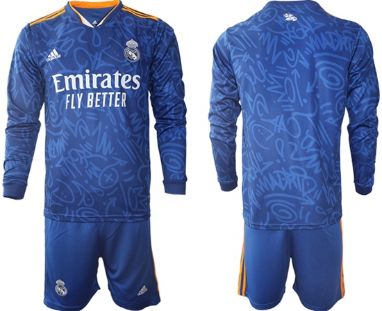 Men Real Madrid Long Sleeve Soccer Jerseys 546