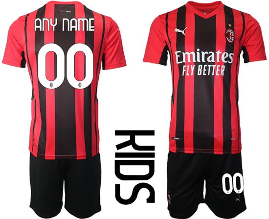 Kids AC Milan Soccer Jerseys 010 Customized