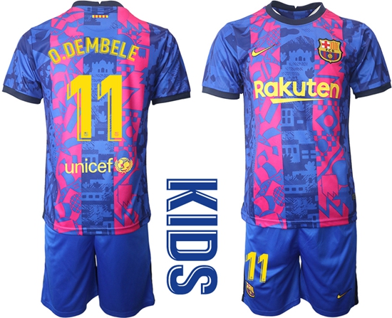 Kids Barcelona Soccer Jerseys 006