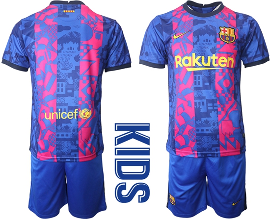 Kids Barcelona Soccer Jerseys 015