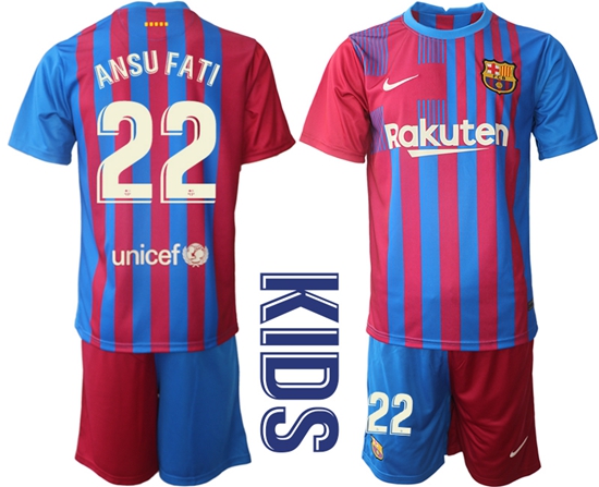 Kids Barcelona Soccer Jerseys 042