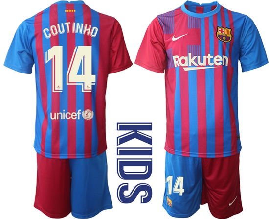 Kids Barcelona Soccer Jerseys 050