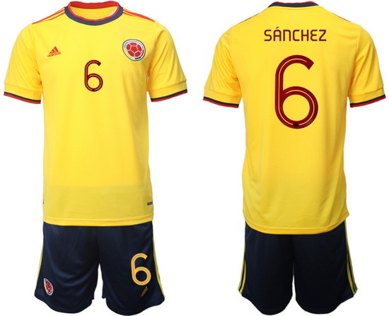 Colombia 2022 World Cup Soccer Jersey #6 SANCHEZ