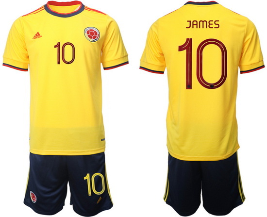 Colombia 2022 World Cup Soccer Jersey #10 JAMES