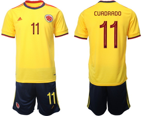 Colombia 2022 World Cup Soccer Jersey #11 CUADRADO