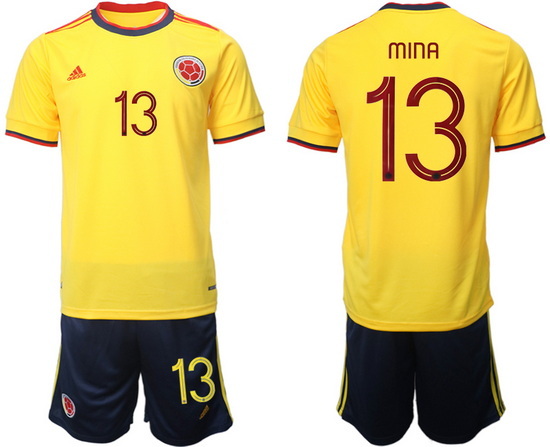 Colombia 2022 World Cup Soccer Jersey #13 MINA