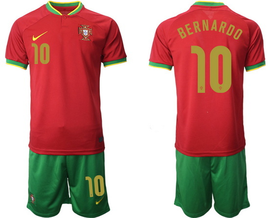 Portugal 2022 World Cup Soccer Jersey #10 BERNARDO RED