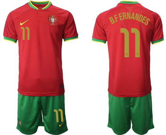 Portugal 2022 World Cup Soccer Jersey #11 B.FERNANDES RED