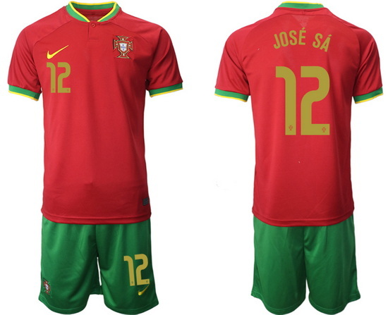 Portugal 2022 World Cup Soccer Jersey #12 JOSE SA RED