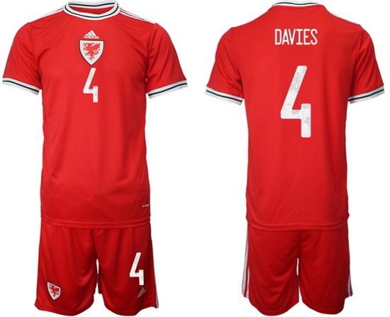 WALES 2022 World Cup Soccer Jersey #4 DAVIES