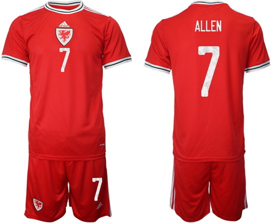 WALES 2022 World Cup Soccer Jersey #7 ALLEN