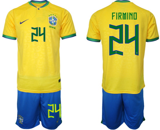 Men FIFA 2022 Brazil Soccer Jersey 012