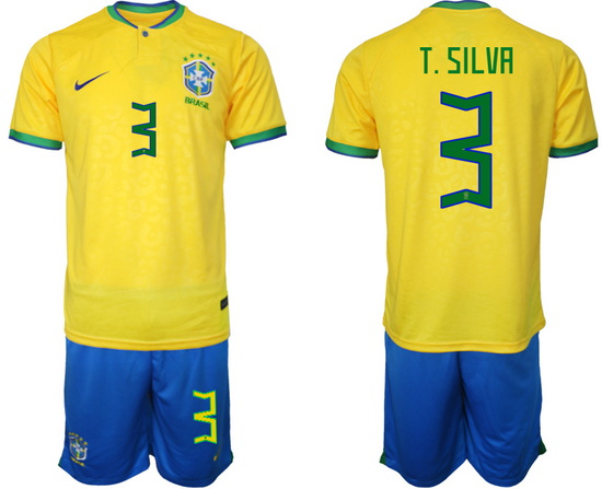 Men FIFA 2022 Brazil Soccer Jersey 032