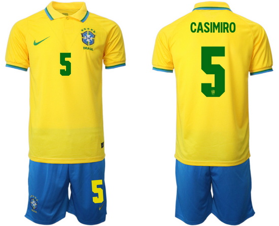 Men FIFA 2022 Brazil Soccer Jersey 072