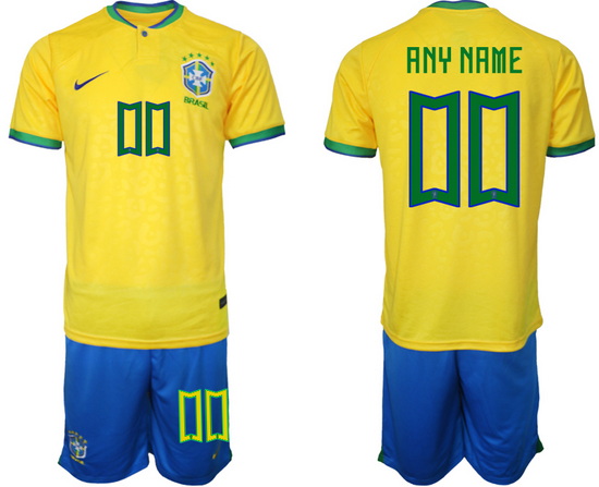 Men FIFA 2022 Brazil Soccer Jersey Customized 010