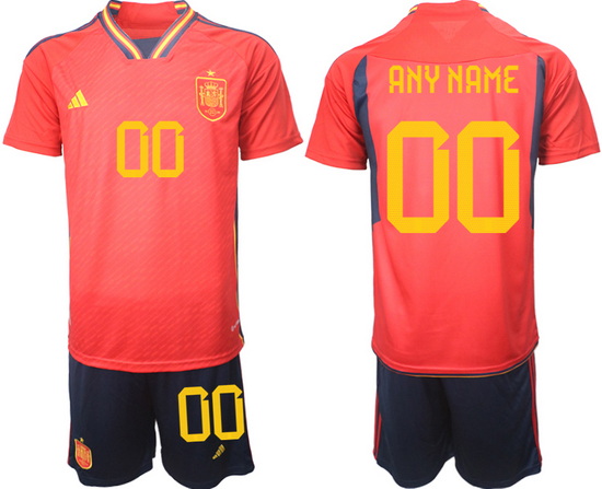 Men FIFA 2022 Spain Soccer Customized Jersey 001