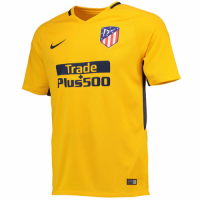 17-18 Atletico Madrid Away Yellow Soccer Jersey Shirt