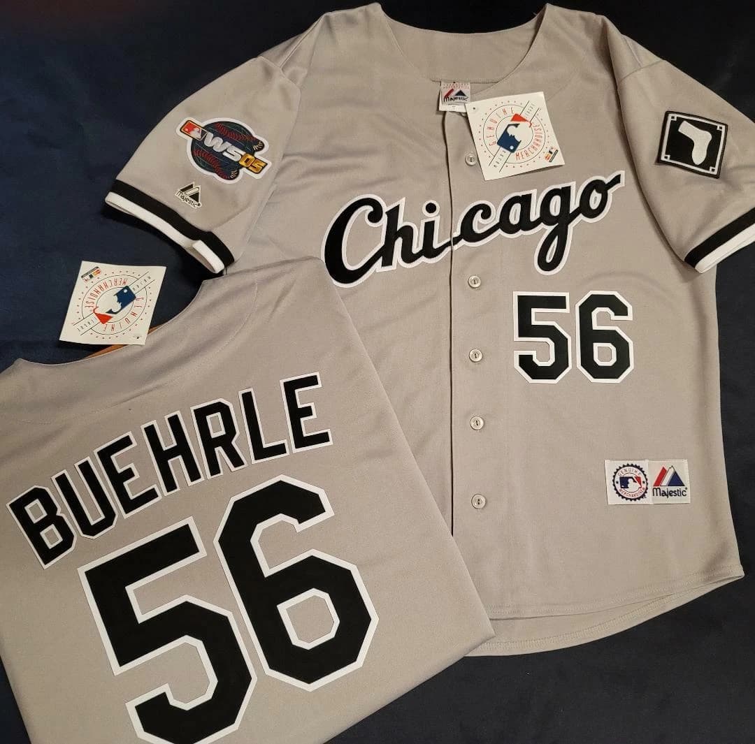 1728 Chicago White Sox MARK BUEHRLE 2005 World Series Baseball Jersey GRAY New