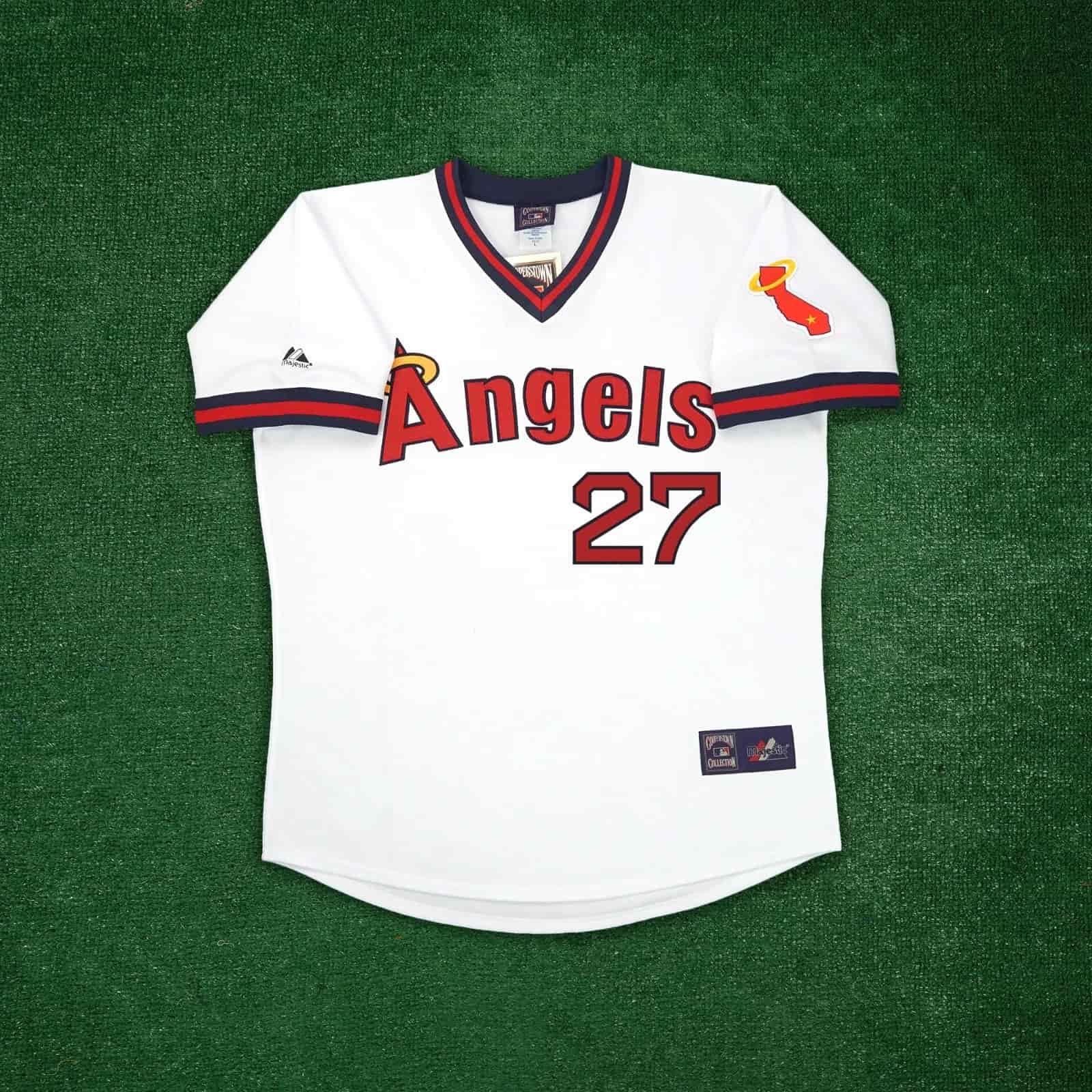 1973 California Angels Cooperstown Men's Home White Jersey w Patch