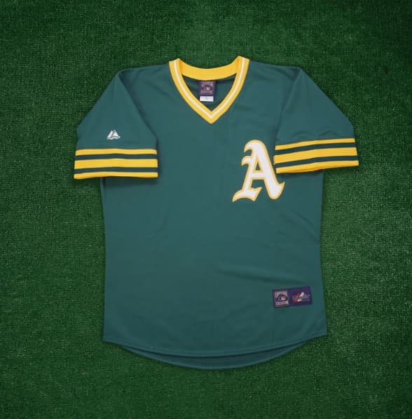1975 Oakland Athletics Cooperstown Home & Road Throwback  Jersey