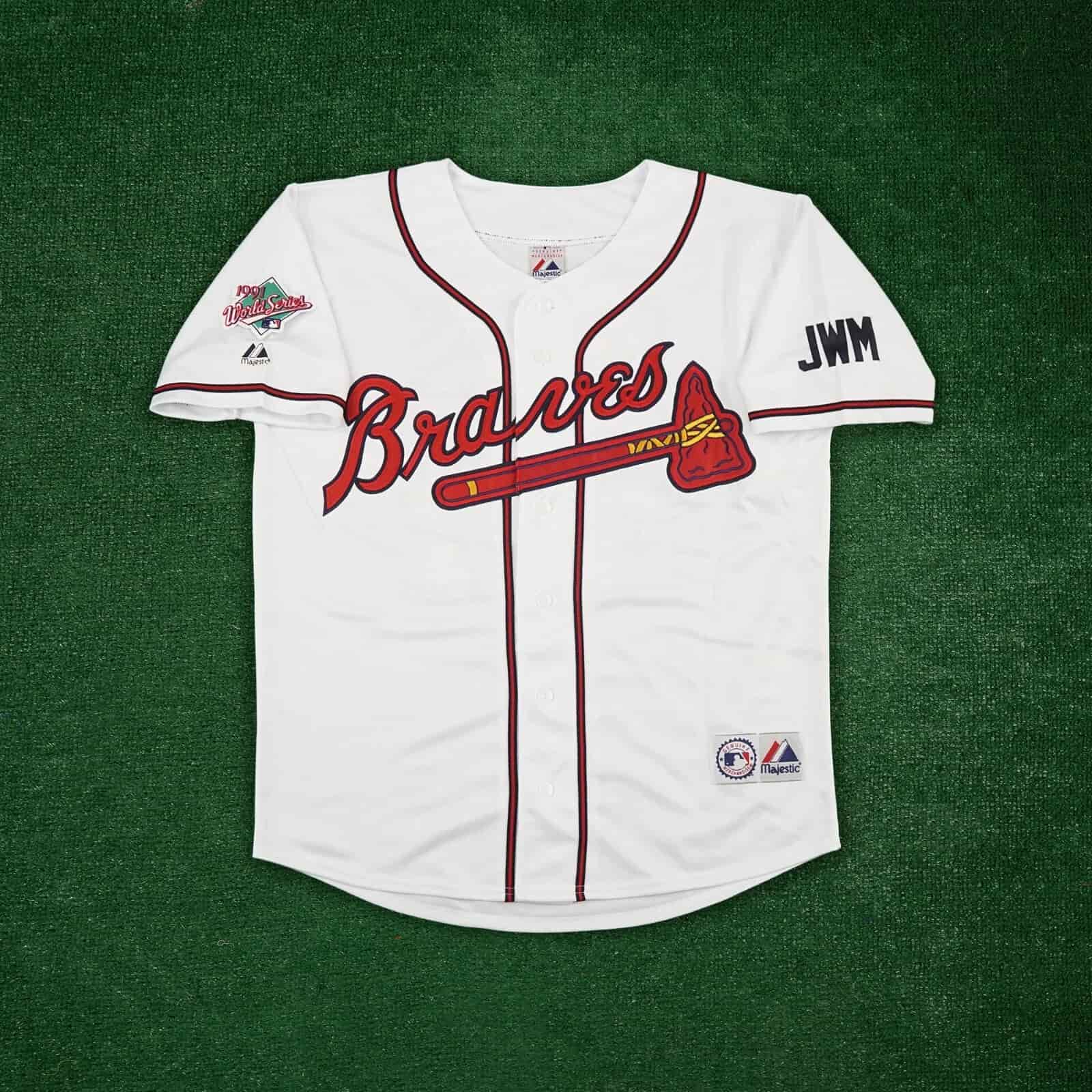 1991 World Series Atlanta Braves Men's Home White Jersey