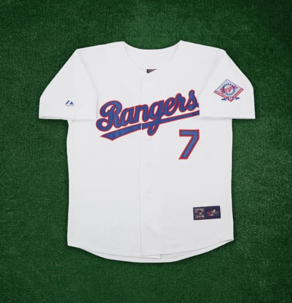 1993 Texas Rangers Cooperstown Men's Home White Jersey