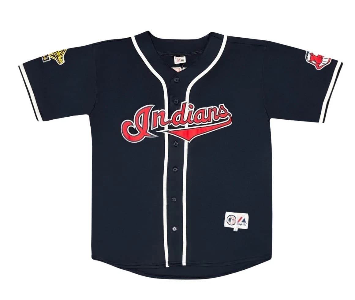 1995 Cleveland Indians Alt Navy Blue World Series Jersey